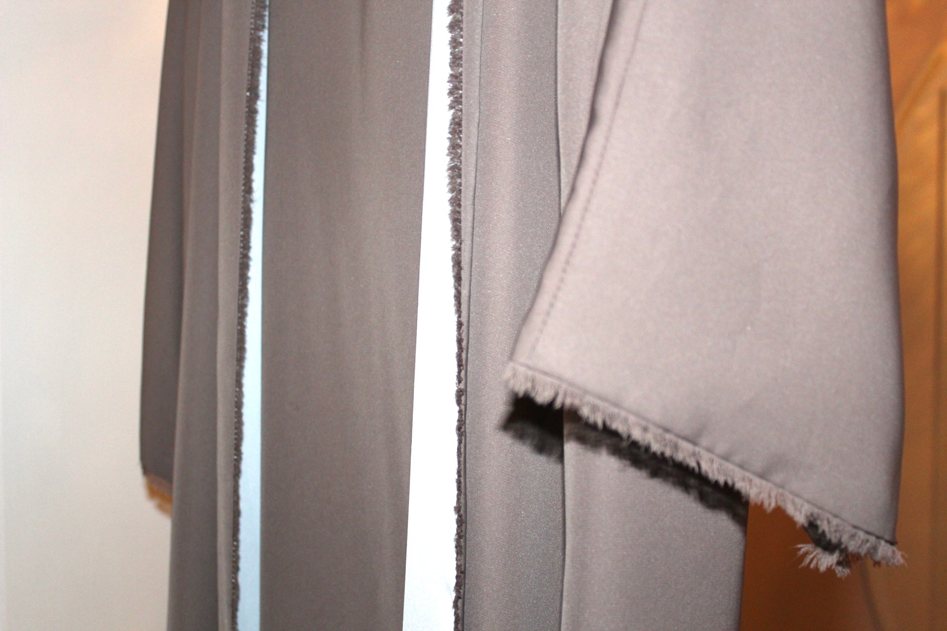 Brown white two sided abaya